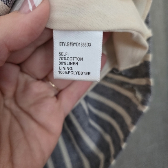 Altar'd State Striped Mini Skirt Bow Wrap Detail Women's Size Medium Linen - Picture 5 of 5